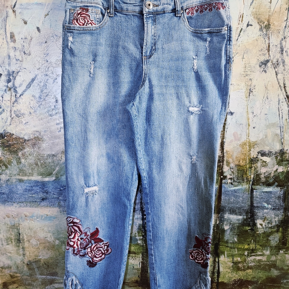International Concepts 5-pocket Style Skinny Leg Regular Fit Stretchy Jeans- 16